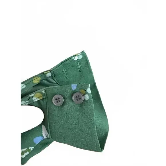 LOFT Women's Green Flower Branch Flare Dress - Picture 3 of 5